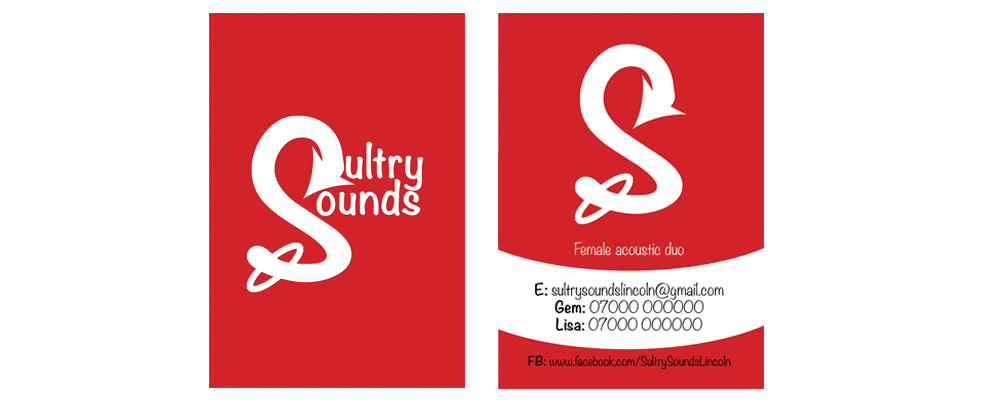 Business cards for Sultry Sounds