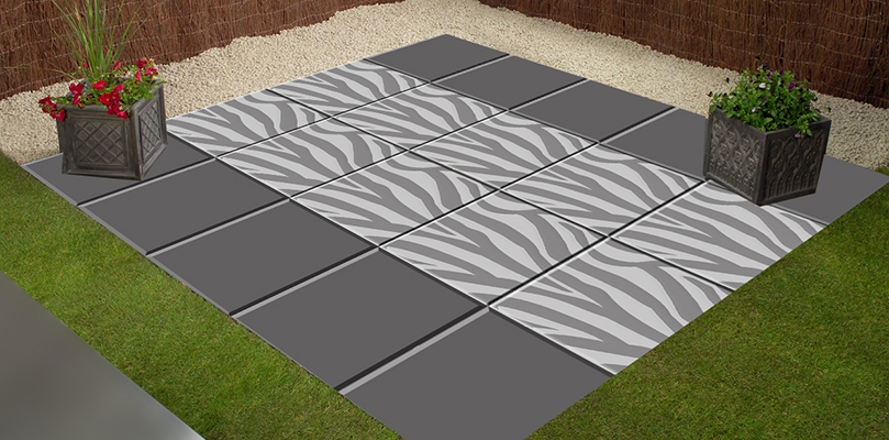 Animal print paving slab concept patio